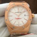 Replica Audemars Piguet Royal Oak Rose Gold Watch White Dial